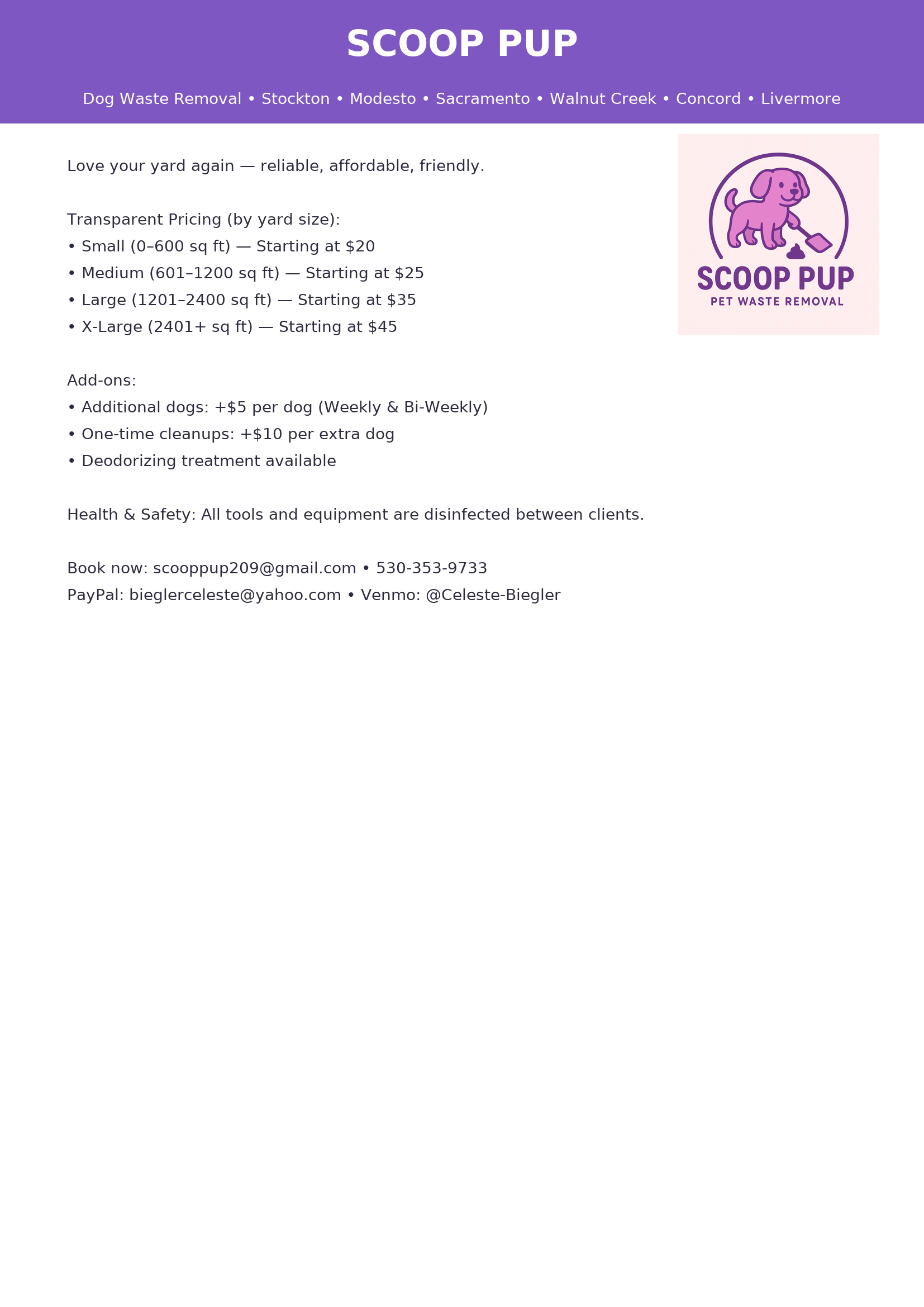 Scoop Pup flyer preview